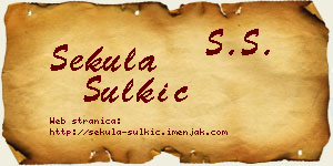 Sekula Šulkić vizit kartica